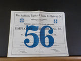 Atchison Topeka & Santa Fe employee timetable #56 1931 Western Lines New Mexico