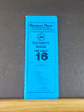 Southern Pacific Employee Timetable #16 Sacramento Division 1982 April 25