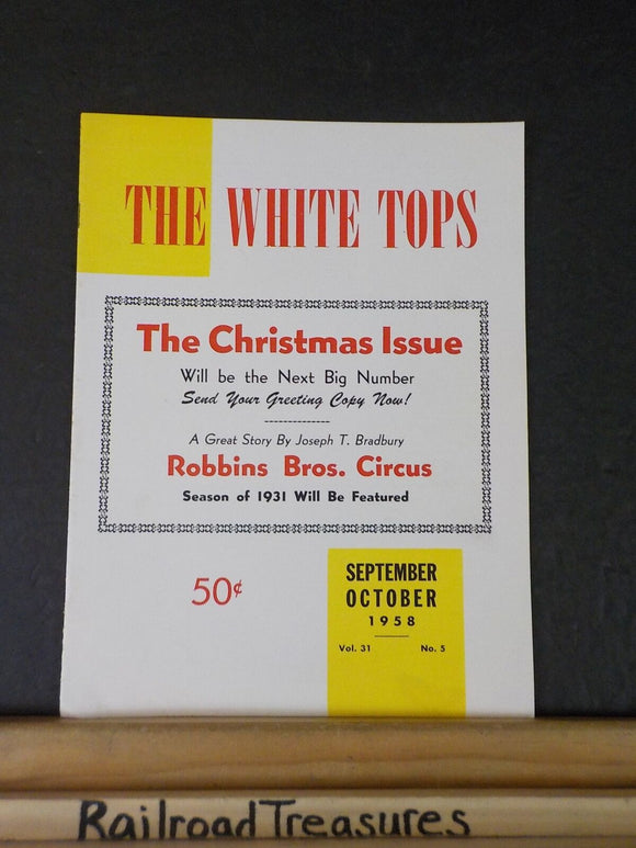 White Tops Circus Magazine 1958 September October History of Barnum & Bailey Rin