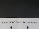 Raco Bond No. 900 Punch Division Supplement to Catalogue No. 51