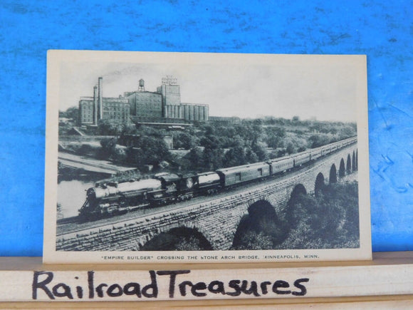 Postcard Empire Builder Crossing the Stone Arch Bridge, Minneapolis, Minn.