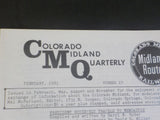 Colorado Midland Quarterly #17 1985 February President Roosevelt Travels to Newc
