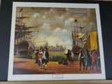 Renaissance Lithographic Print N. Campoy Puerto 22 X 19 inches