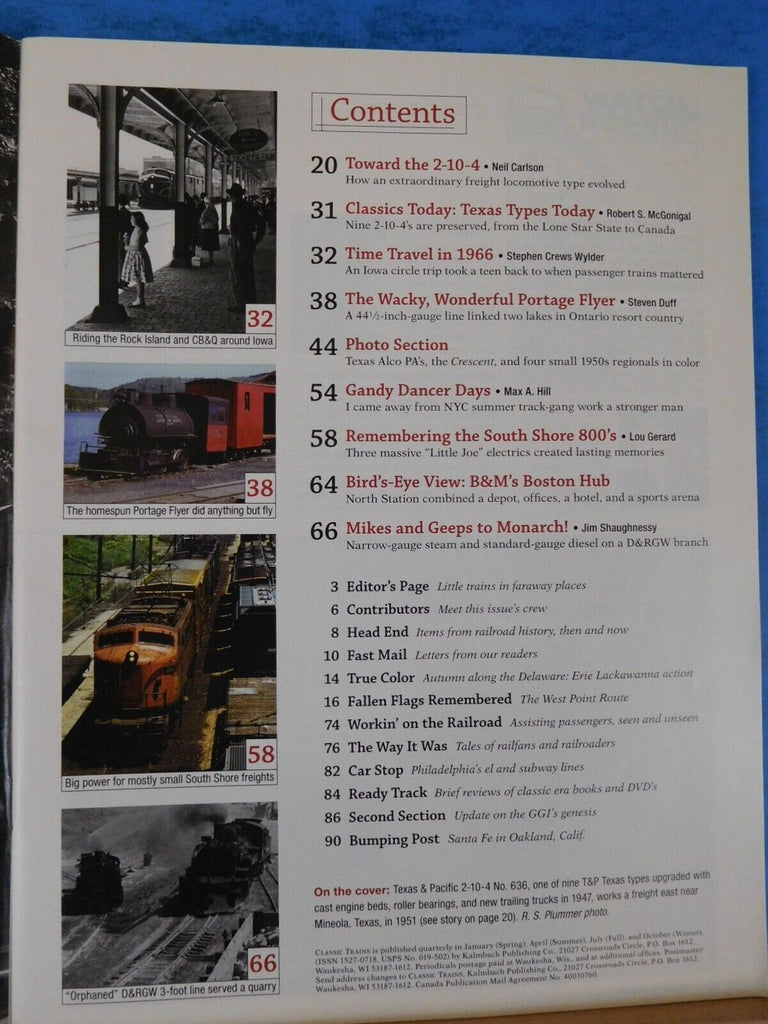 Classic Trains 2010 Fall 2-10-4 Texas Type Engines – RailroadTreasures