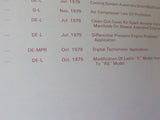 EMD Maintenance Information Binder and Index ONLY