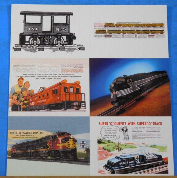 DuoCards Lionel Greatest Trains Collector Cards UNCUT SHEET of 6 Lot #2