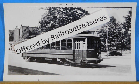 Photo Capital Transit Trolley #323 Washington D.C. 1930s 40s