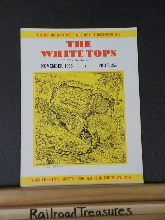 White Tops Circus Magazine 1936 November Work for Man and Beast and Machine