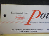EMD Pointers 1958 September 29 Deletion of identification groove from liner 8206