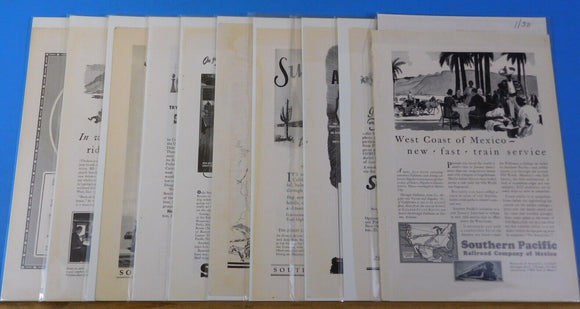 Ads Southern Pacific Railroad Lot #1 Advertisements from various magazines (10)