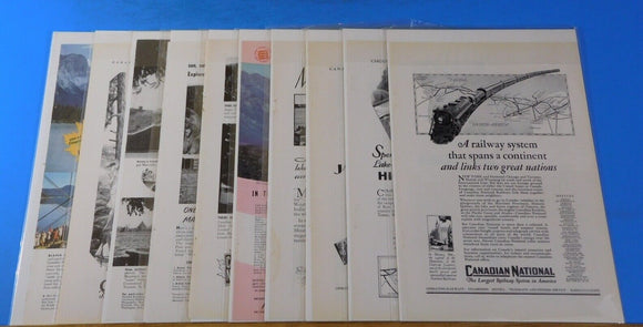 Ads Canadian National Ry Lot #13 Advertisements from Various Magazines (10)