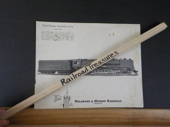 Photo Delaware & Hudson Dual Purpose Locomotive 4-8-4 D&H B&W