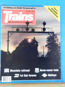 Trains Magazine 1987 July RI UP B 1st sub forever Reading Malleys Springfield Te