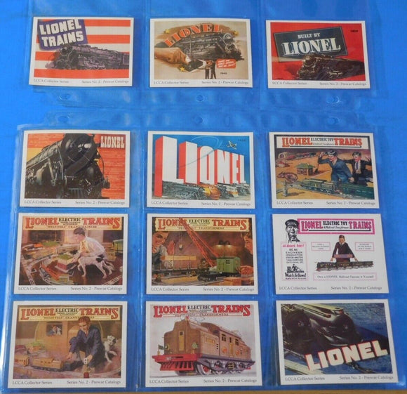 LCCA Collector card Series #2 Lionel Postwar Catalogs Lot of 12 Cards w/ binder