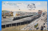 Postcard Trent Avenue and Union Station Spokane Washington