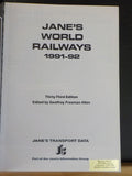 Jane’s World Railways 1991-92 by Geoffrey Freeman Allen
