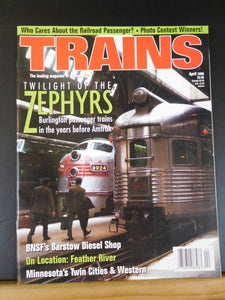 Trains Magazine 1998 April Twilight of the Zephyrs BNSF Barstow diesel shop Feat