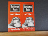Burlington Route System Public Timetable 1965 November-1966 April
