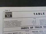 Burlington Route System Public Timetable 1958 May-October