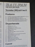 Railfan & Railroad Magazine 1992 November Railfanning the Providence & Worcester