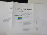 Map Burlington Northern Mississippi State Railroad Map 1983 August