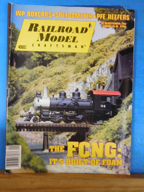 Railroad Model Craftsman Magazine 1994 September WP Boxcars Speedometer PFE Reef