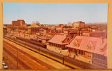 Postcard Billings Montana Skyline view of business district, NP station and Nort