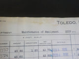 Toledo Peoria & Western Railway Company Payroll 1936