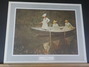 Renaissance Lithographic Print Claude Monet La Barque a Giverny