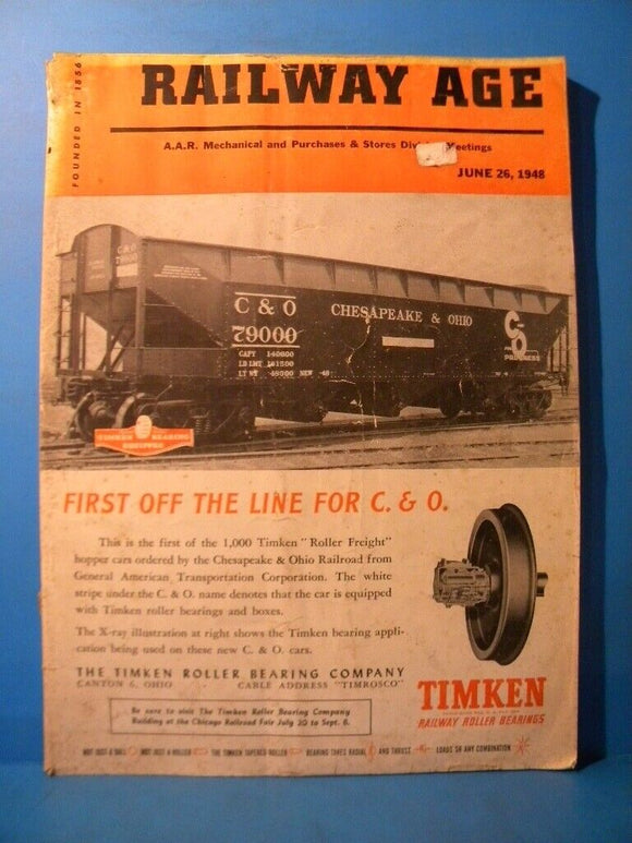 Railway Age 1948 June 26 Timken Railway Roller Bearings