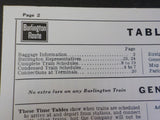 Burlington Route System Public Timetable 1962 November-1963 April