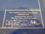Blueprint PRR Passenger Cars, Decalcomania Foot pedal to flush toliet