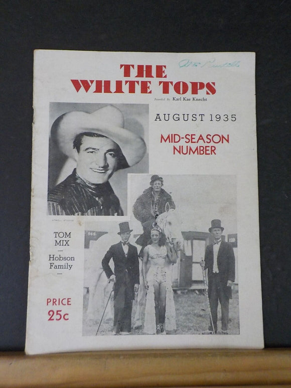 White Tops Circus Magazine 1935 August Reminiscences on the Great Forepaugh Show