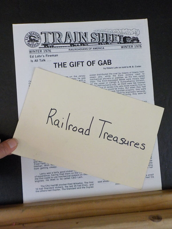 Train Sheet Railroadians Of America 1976 Winter The Gift of Gab