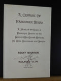 Century Of Passenger Trains 100 years D&RG A Study of 100 years of passenger s