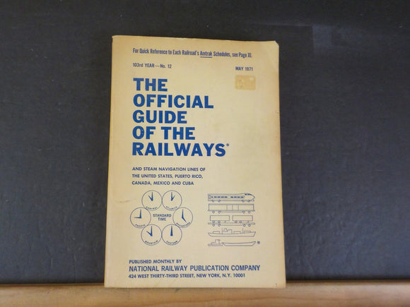 Official Guide of the Railways 1971 May US Puerto Rico Canada Mexico Cuba