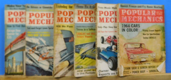Popular Mechanics Magazine Lot of (6) Issues 1963