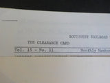 Southwest Railroad Historical Society Clearance Car Vol 15 #11 November 1977