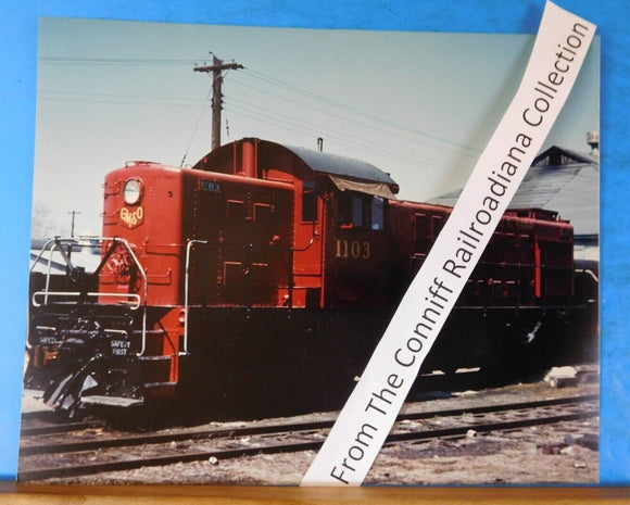 Photo Gulf Mobile & Ohio Locomotive #1103 8X10 Color GM&O Bloomington ILL 1969