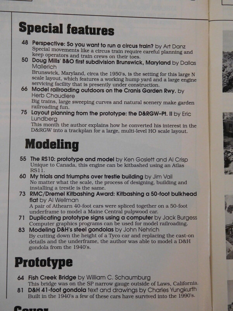 Railroad Model Craftsman Magazine 1994 August Kitbash Steel gons Trest ...