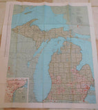 Rand McNally Michigan Standard Reference Map and Guide 1972 SC