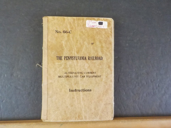 Pennsylvania Railroad Alternating Current Multiple-Unit Car Equip Instruct #66