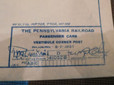 Blueprint PRR Passenger Cars Vestibule Corner Post 410526C