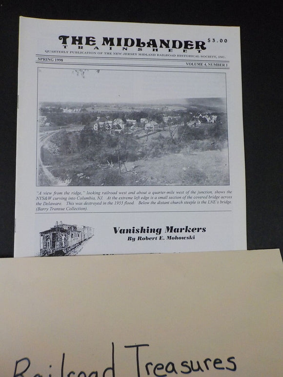 Midlander Trainsheet V4 #1 1998 Spring Columbia Junction #13 Unionville engine f