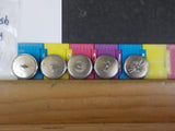 Button W Wabash Lot of 5 Silver in color large buttons silver in color large