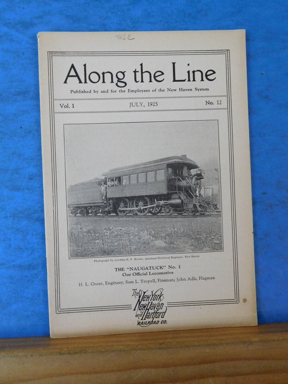 Along the Line 1925 July New York New Haven & Hartford Employee Magazine