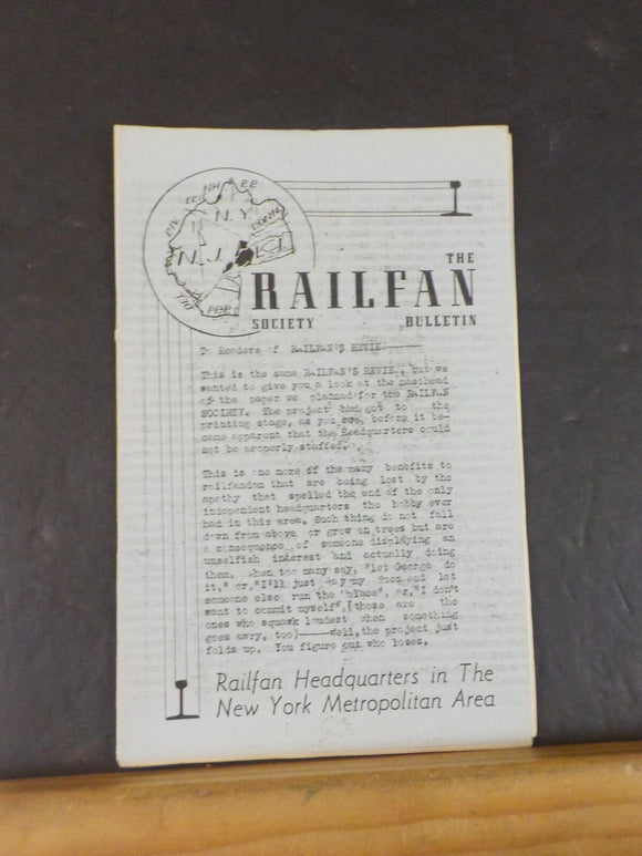 Railfan Society Bulletin 1949 May 13 Readers of Railfan Review New Yor ...