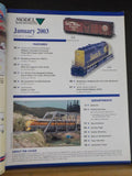 Model Railroading 2003 January SAL B6 boxcar 3 well husky stck ALco S-1s Contain