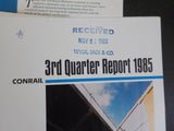 Conrail Annual Report 1985 Consolidated Rail Corporation + 2 quarterly reports