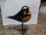 Mouth Blown glass bird Brown and black Oriole?